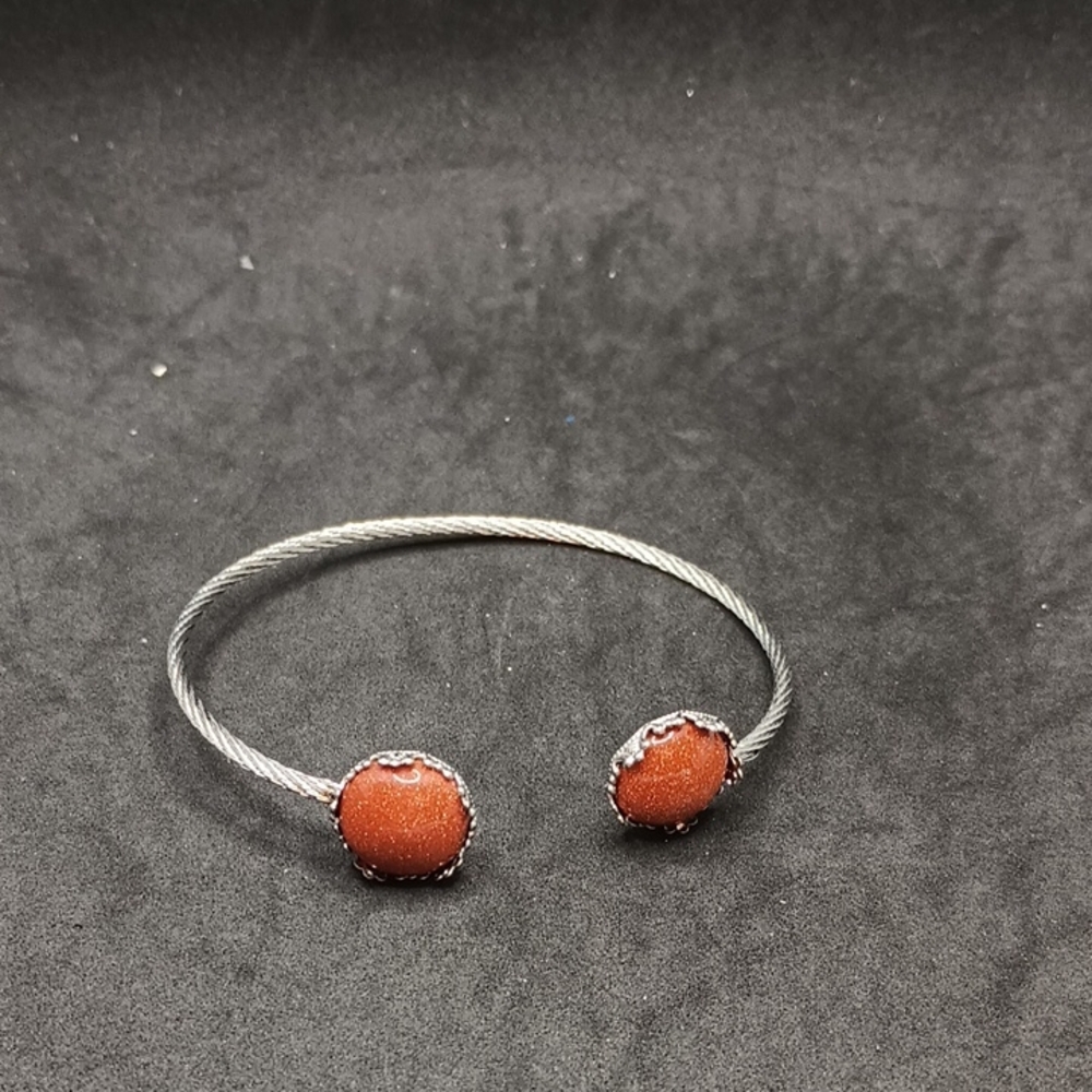 Elegant Silver and Brown Bracelet